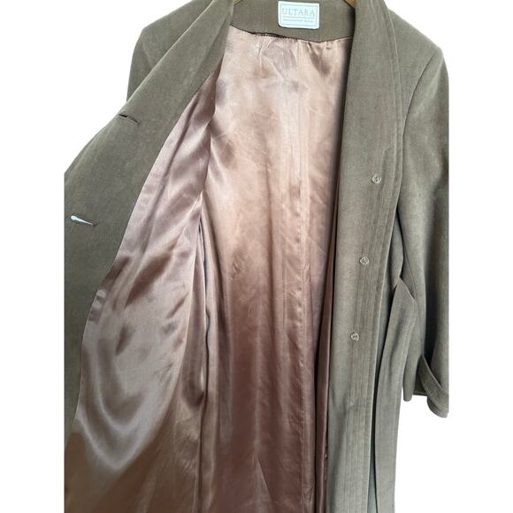Ultara Jon Rico Vintage Non-Leather Suede Trench Coat Long Jacket Sz 10 Brown - Picture 4 of 7
